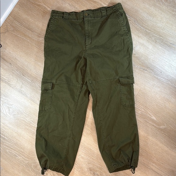 Old Navy Cargo Drawstring Hem Jogger Pants Green‎ Pockets Womens XL Tall - Picture 1 of 11